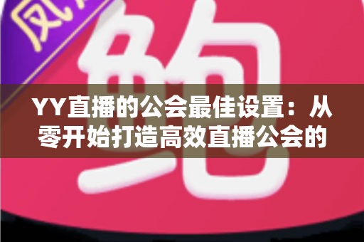 YY直播的公会最佳设置：从零开始打造高效直播公会的完整配置指南
