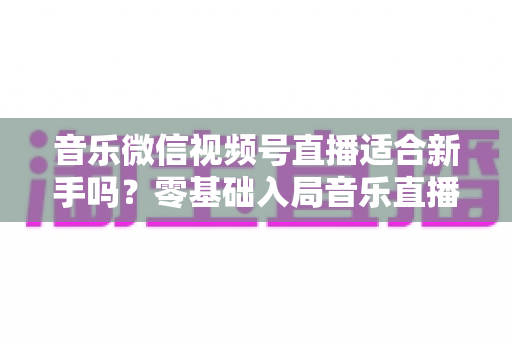 音乐微信视频号直播适合新手吗？零基础入局音乐直播的机遇、挑战与实操全指南