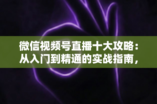 微信视频号直播十大攻略:从入门到精通的实战指南,助你快速提升直播间人气与转化 微信视频号直播十大攻略:从入门到精通的实战指南,助你快速提升直播间人气与转化