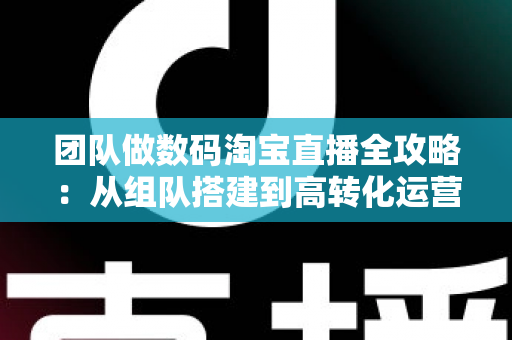 团队做数码淘宝直播全攻略：从组队搭建到高转化运营的实战指南