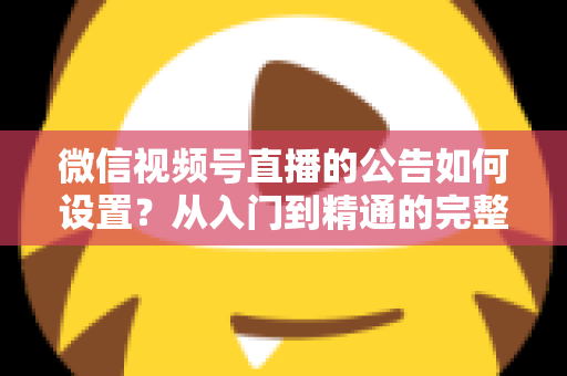 微信视频号直播的公告如何设置？从入门到精通的完整操作指南与实战技巧