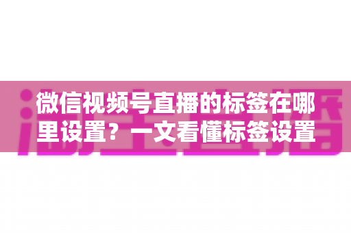 微信视频号直播的标签在哪里设置？一文看懂标签设置位置、操作步骤与运营技巧全解析