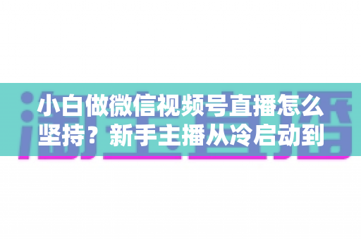 小白做微信视频号直播怎么坚持？新手主播从冷启动到稳定开播的实用成长指南